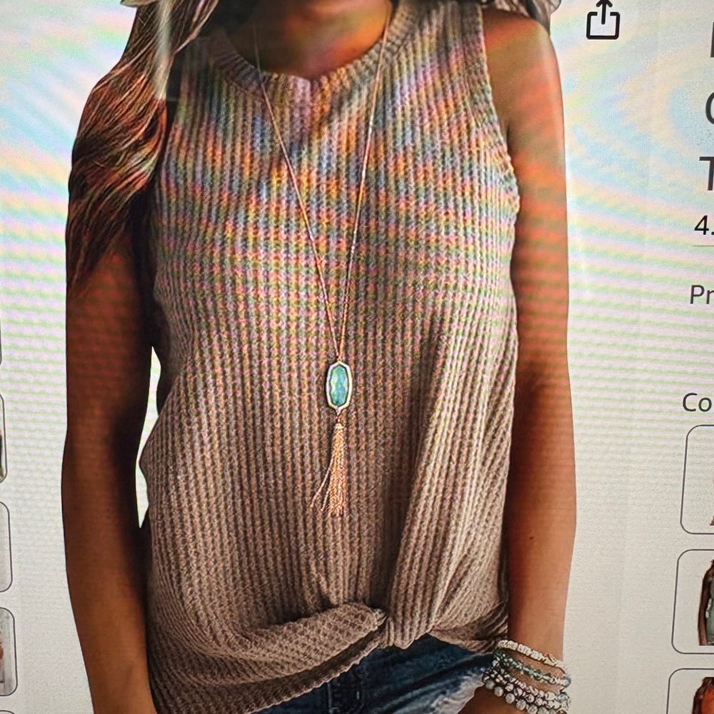 MIHOLL Sleeveless Textured mauve Top